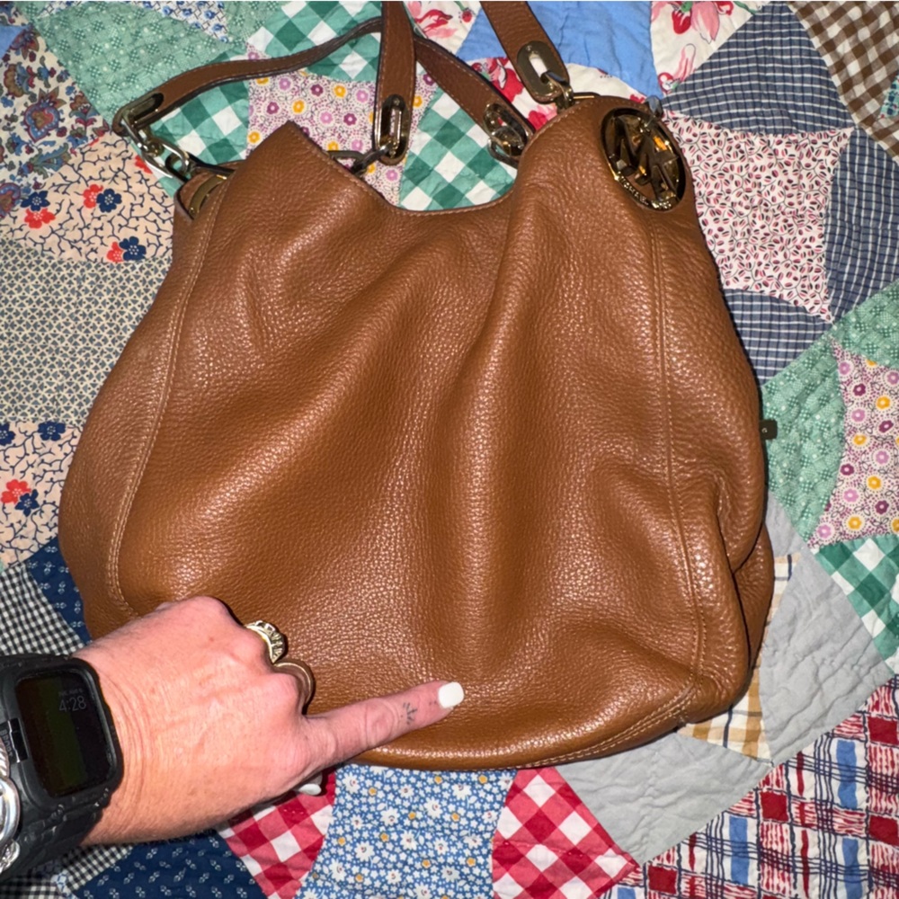 Michael Kors Tan Leather Fulton Hobo Bag - Picture 13 of 16